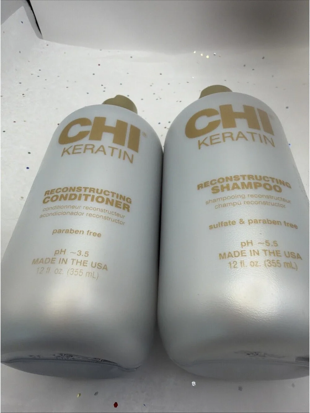 CHI Keratin Shampoo & Conditioner Duo 12oz Set Repair Strength Salon Hair Care